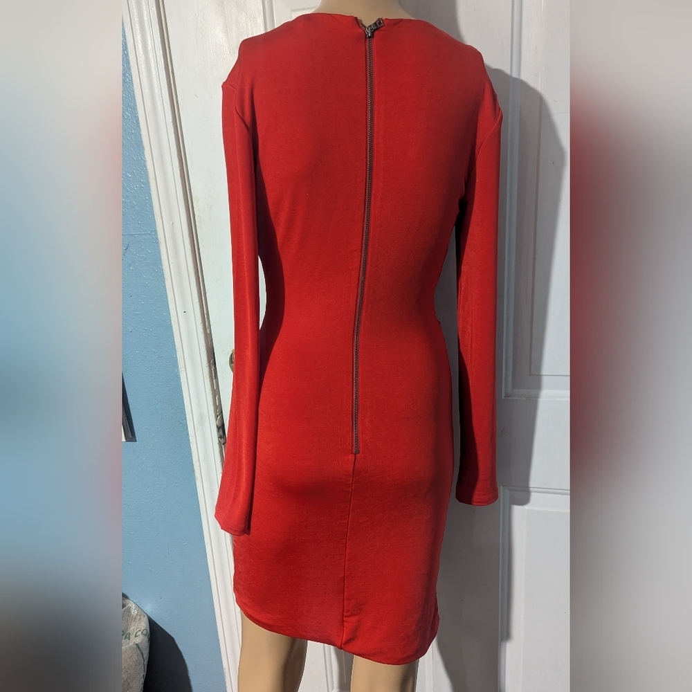 Alice + Olivia Red Long Sleeve Dress - Picture 4 of 5